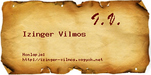 Izinger Vilmos névjegykártya