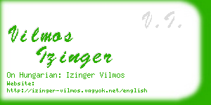 vilmos izinger business card